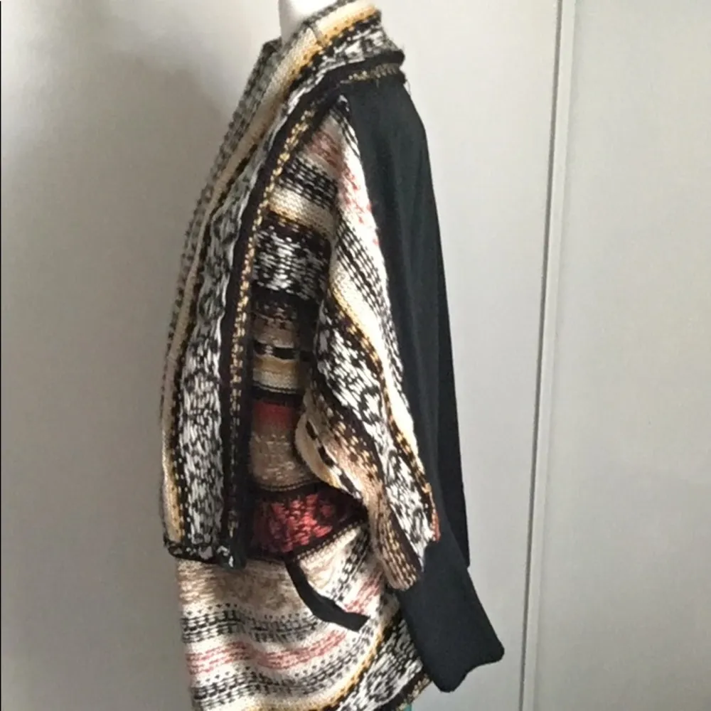 Love Stitch Women’s Open Front Chunky Knit Western Inspired Print Long Sweater - Image 3