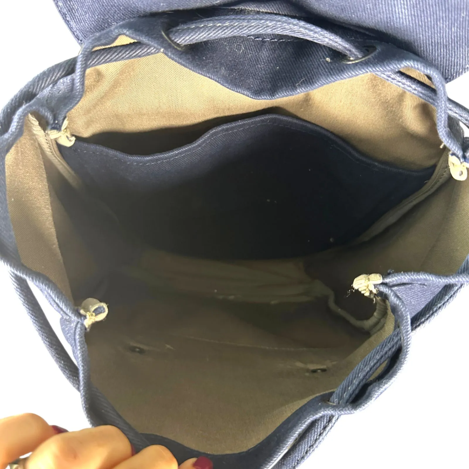 Everlane Backpack Blue Canvas The Modern Snap Travel Bag - Image 8