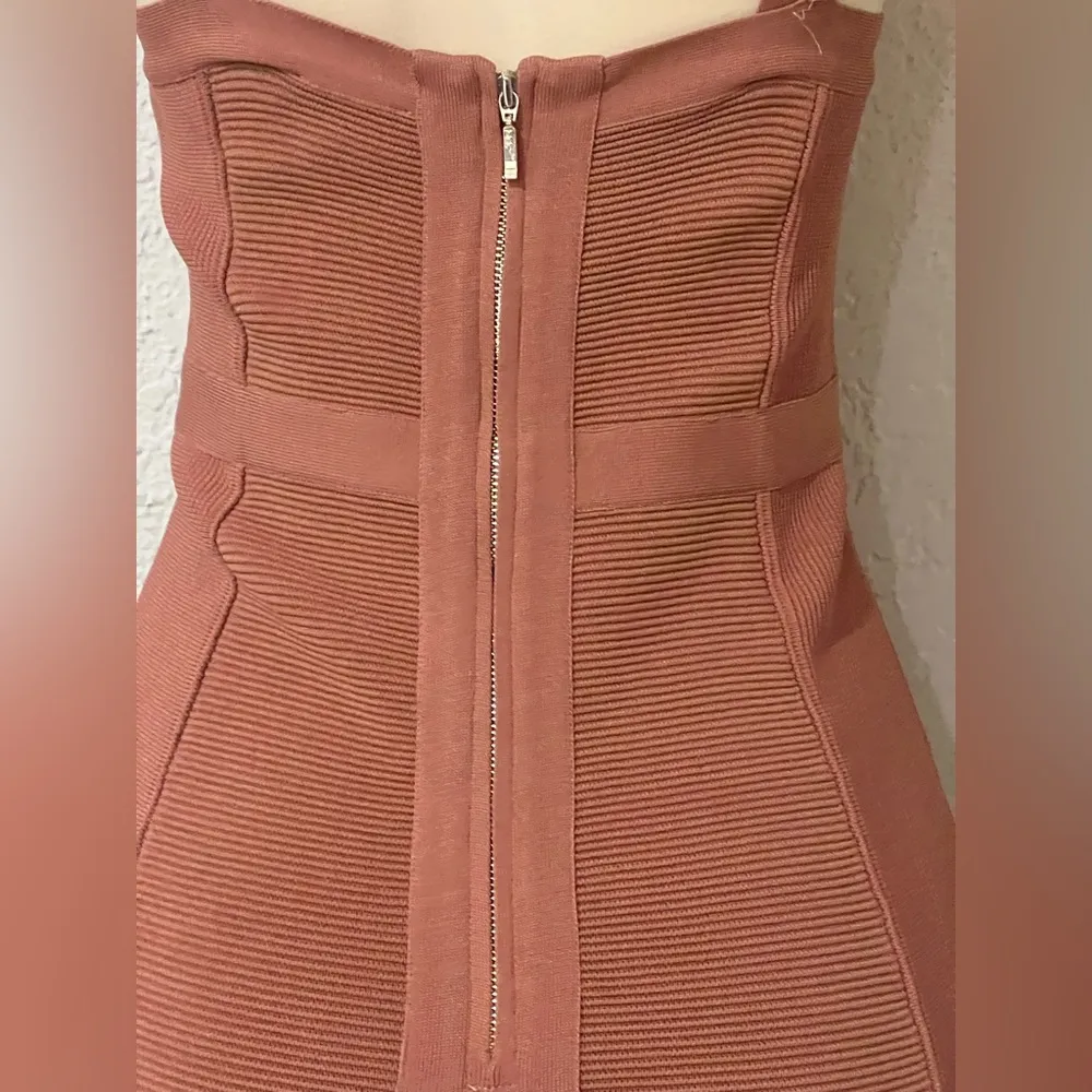 BARDOT Katy Mixed Stitch Sweater Dress In Chestnut US 6 - Image 6