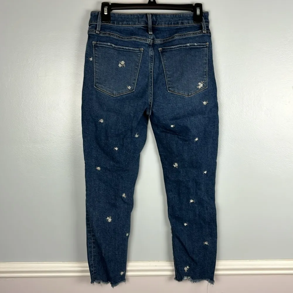 Abercrombie & Fitch Simone High Rise Ankle Embroidered Flower Jeans Sz 29/8 - Image 7