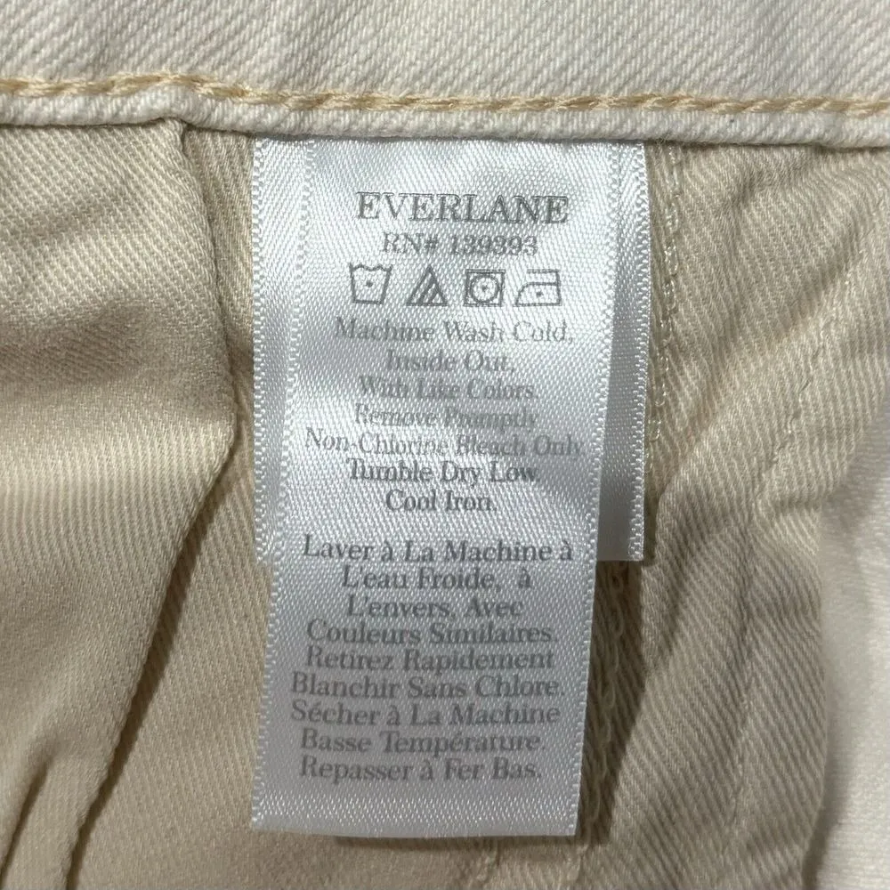 Everlane Cream Off-White Curvy Cheeky Organic‎ Jeans Denim Women's Size 35 Crop - Image 5
