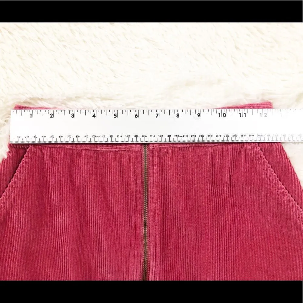 Gap Zip Front Corduroy Mini Skirt Baroque Rose Pink Size 00 - Image 4