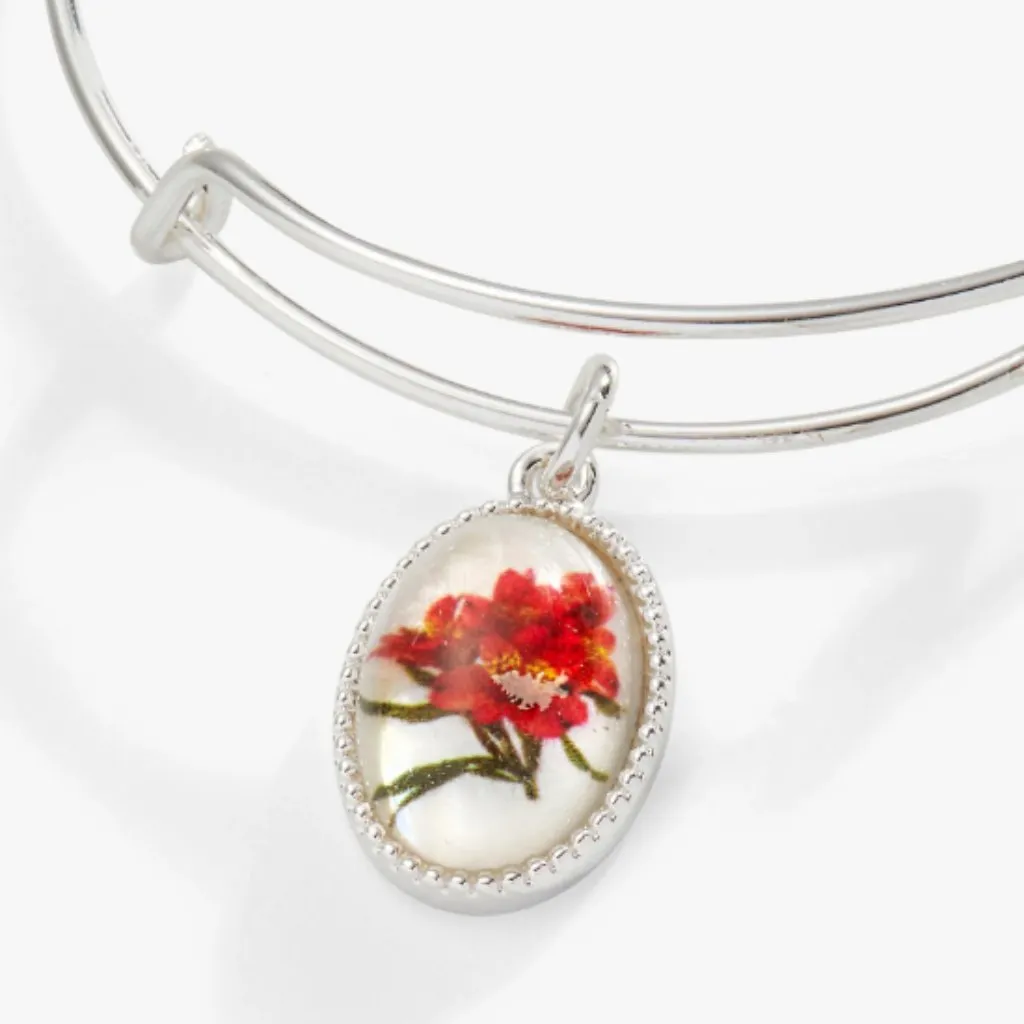 NWT Alex + Ani Printed Flower 'Sister' Charm Bangle - Image 3