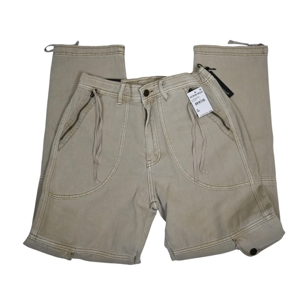 BLANKNYC Womens 28 Cotton Twill Cargo Pants in Wild Oats NEW - Image 5