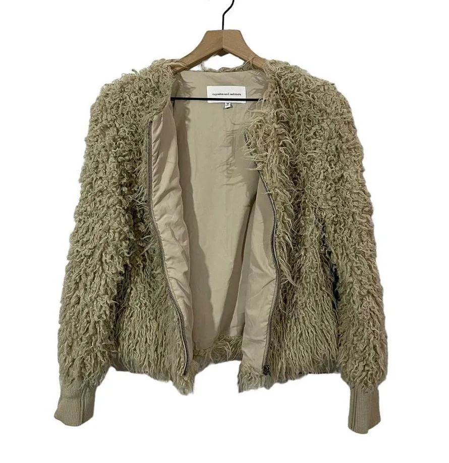 Cupcakes and Cashmere Jessica Shaggy Knit Jacket - Sand - Medium - Image 8