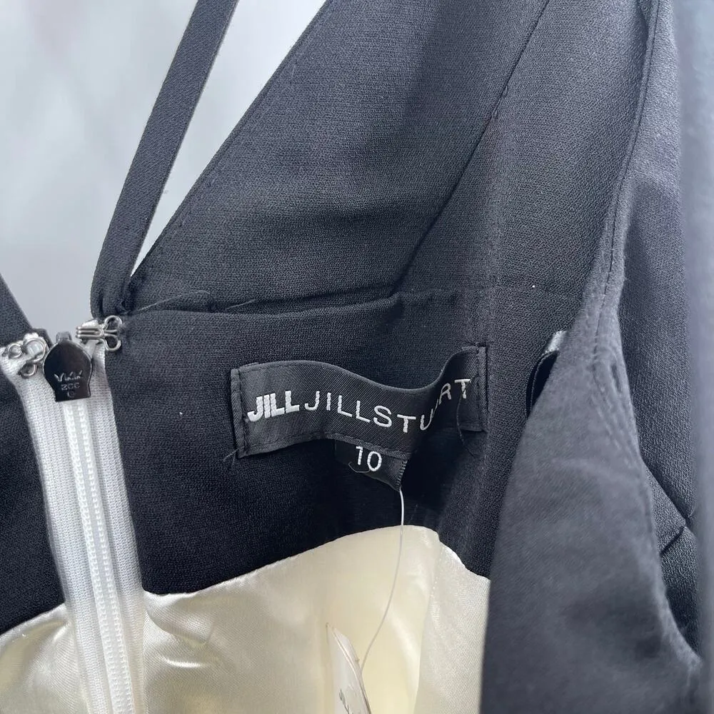 JILL STUART Maxi Dress Size 10 Black White Designer Luxury Gown Wedding Evening - Image 14