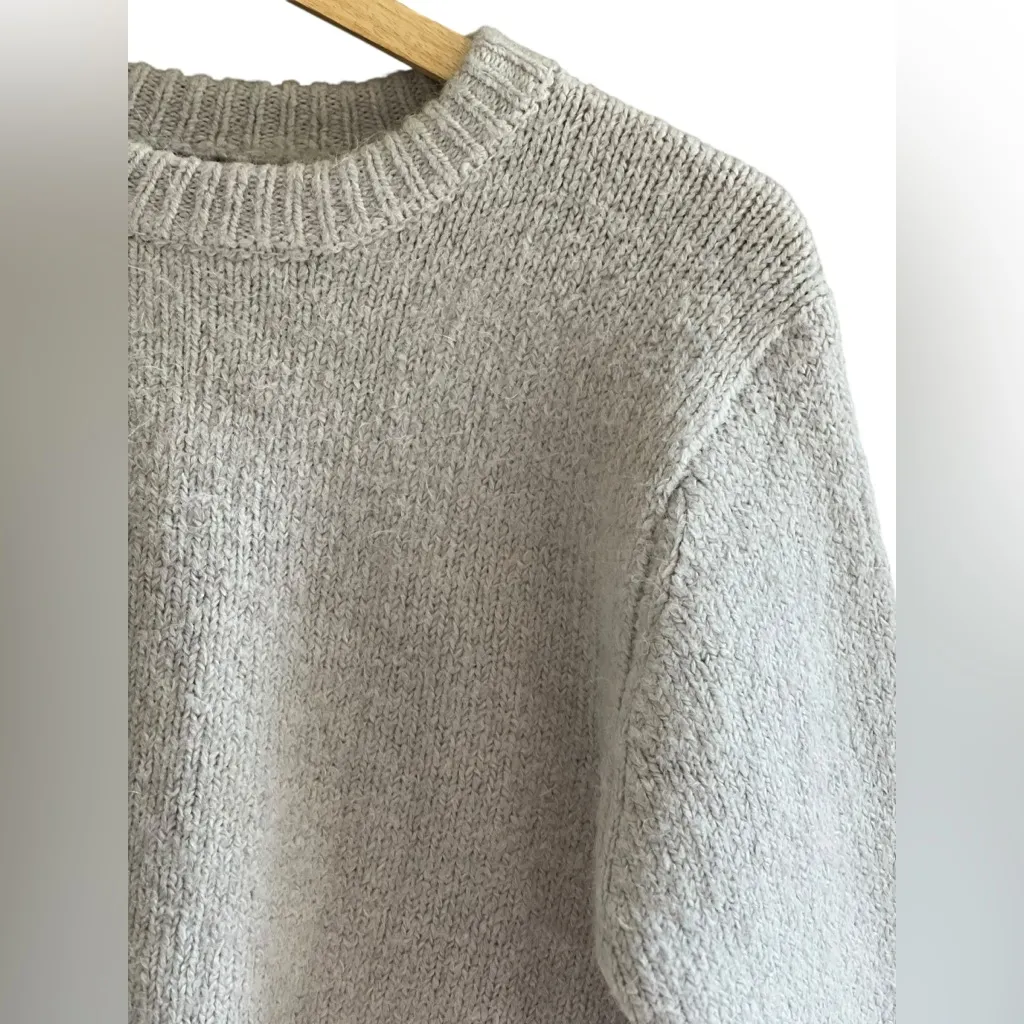 Zara Women’s Cropped Sweater In Taupe Alpaca & Wool Blend - Image 6