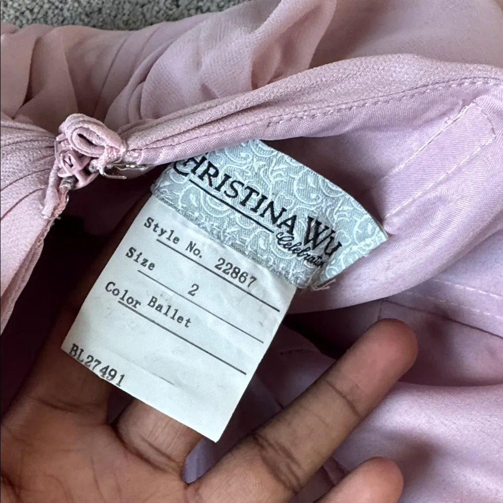 Christina Wu Celebration Ballet Pink Maxi Dress SIZE 2 - Image 3