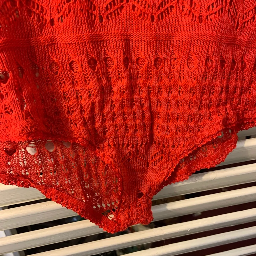 SM seven to midnight red knit long sleeve bodysuit - Image 5