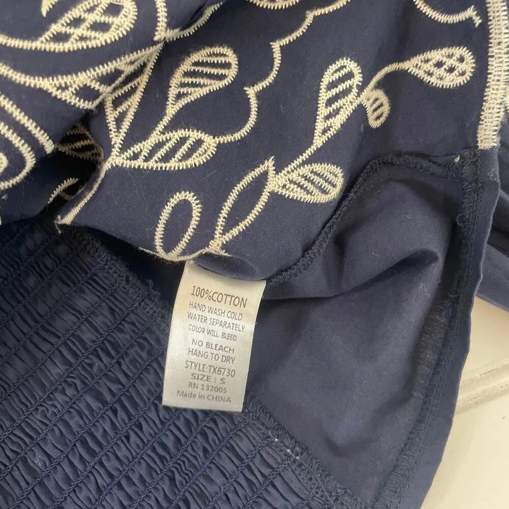 Paige & Pastel Embroidered Smocked Top & Cut Off Denim Shorts SET OF 2 Size 27 S - Image 13