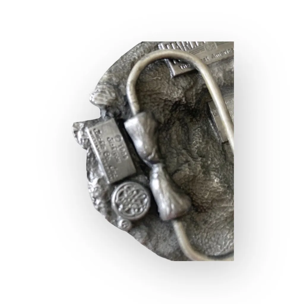 Vintage: Harley Davidson x Harmony Designs ©️1989 ☻ Eagle Rose Metal Belt Buckle Silver - Image 12