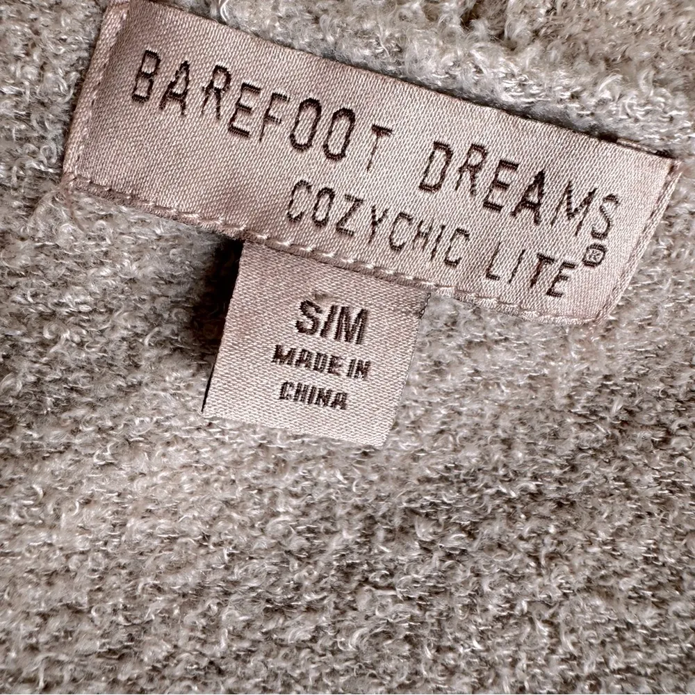 Barefoot Dreams Cozychic Lite Island Open Front Wrap Cardigan 903 Dize S/M Beige - Image 9