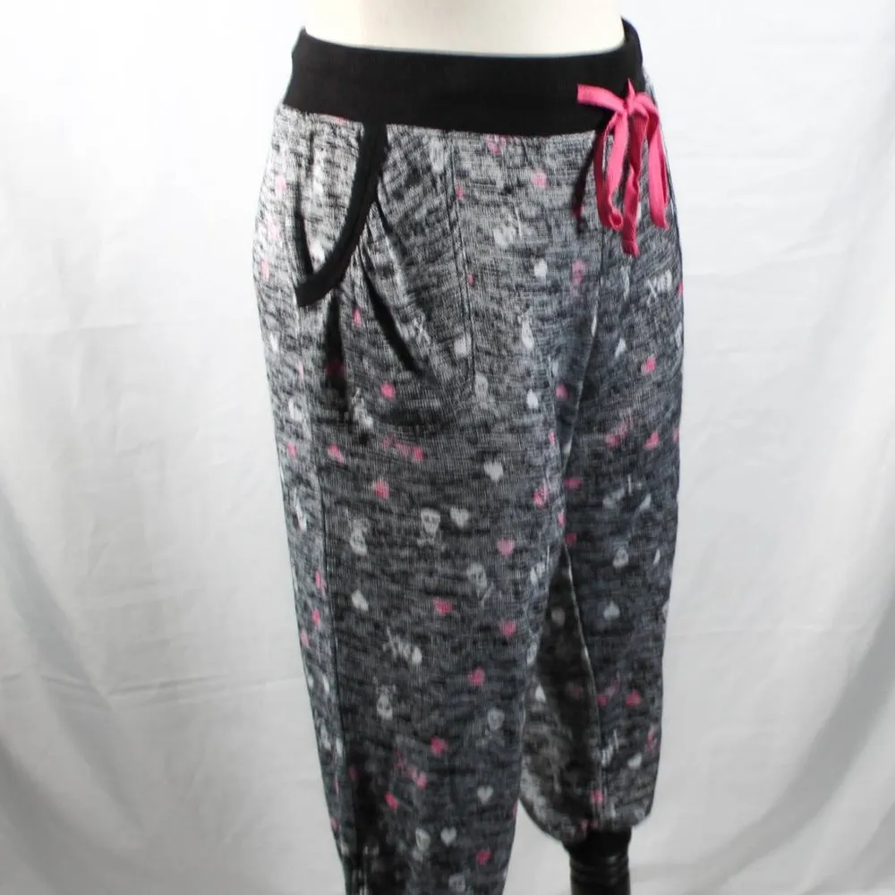 Vintage Y2K 2007 Black White Knit Like Capri Cut Lounge Pants Size XL Juniors - Image 3