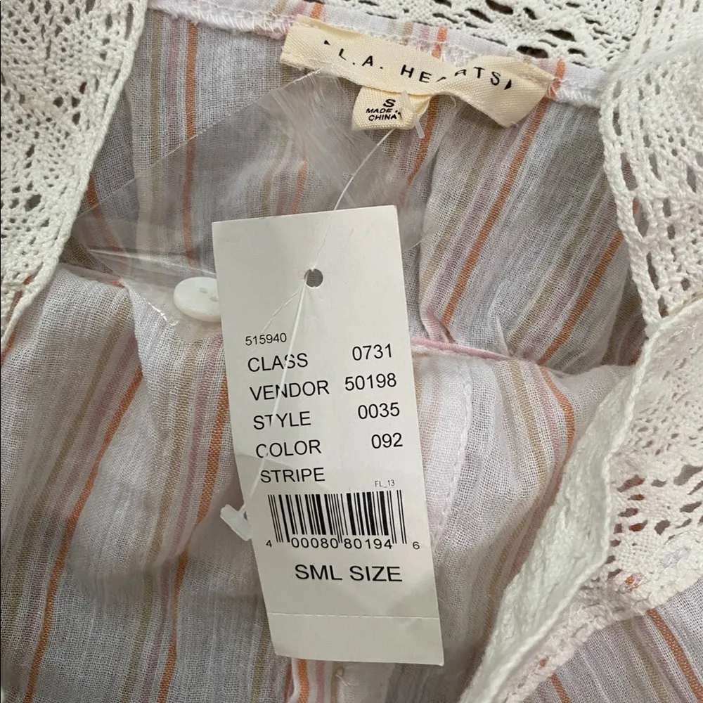 LA Hearts Button Front Trim Top - Image 4