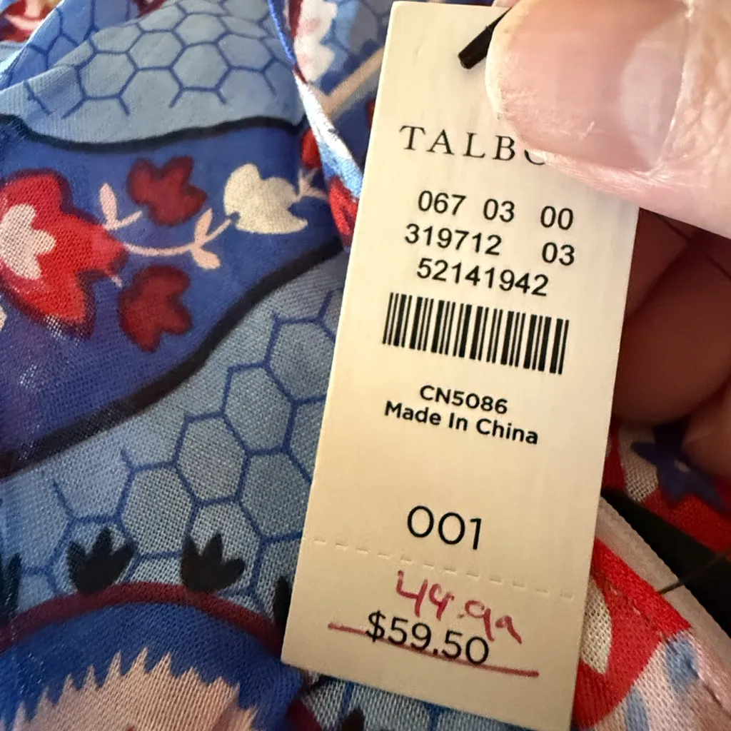 Talbots Paisley Floral All-Over Print 100% Modal Floral Travel Lightweight NWT - Image 5