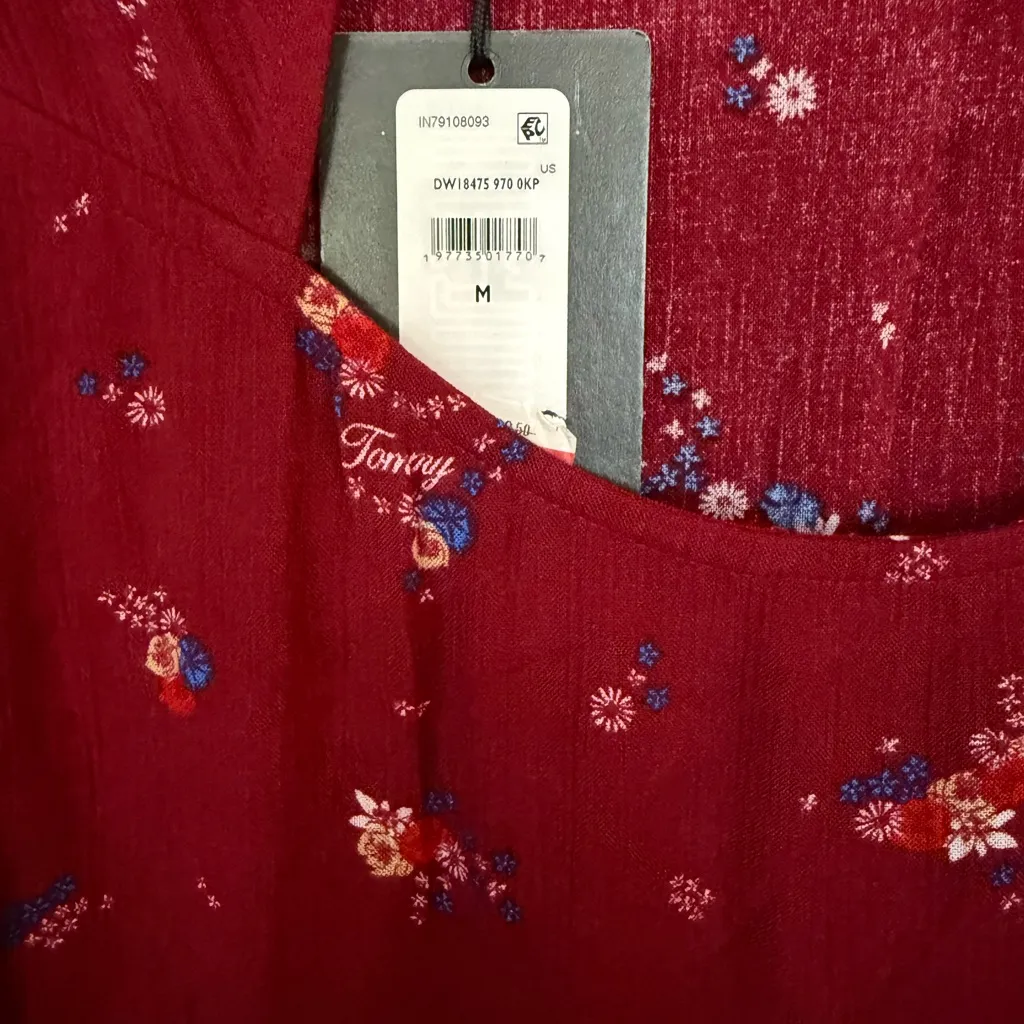 NWT Tommy Jeans Womens Floral-Print
Tiered A-Line Dress - Image 10