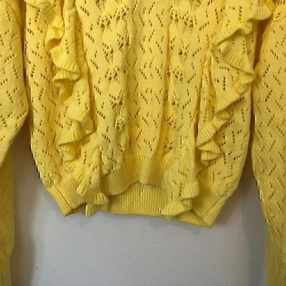NEW NWT MARC NEW YORK Bright Yellow Sweater Cropped Cottagecore Boho 100% Cotton - Image 4