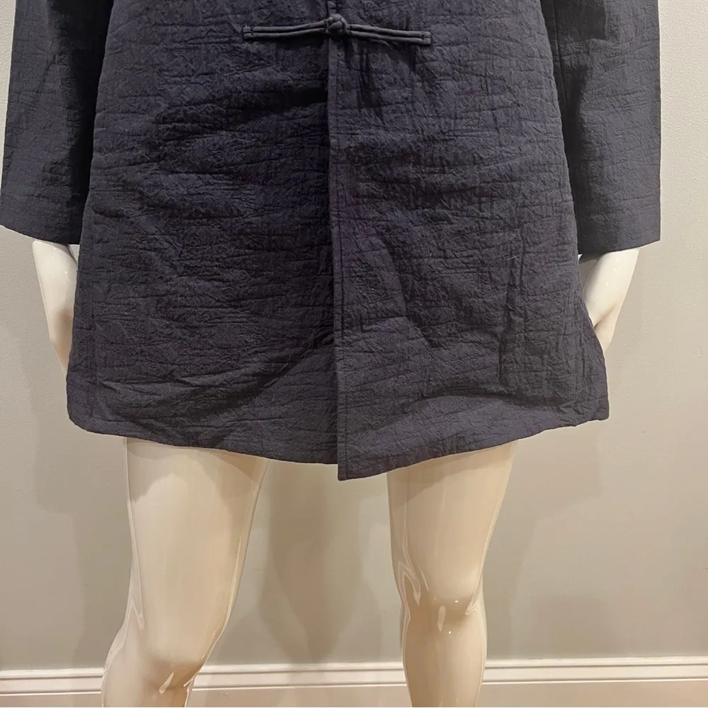 Eileen Fisher Tencel Blend Frog Closure Button Jacket - Image 2