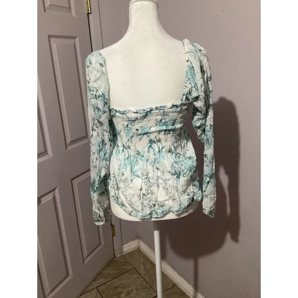 Lovestitch Smocked Floral Long Sleeve Blouse - Image 3