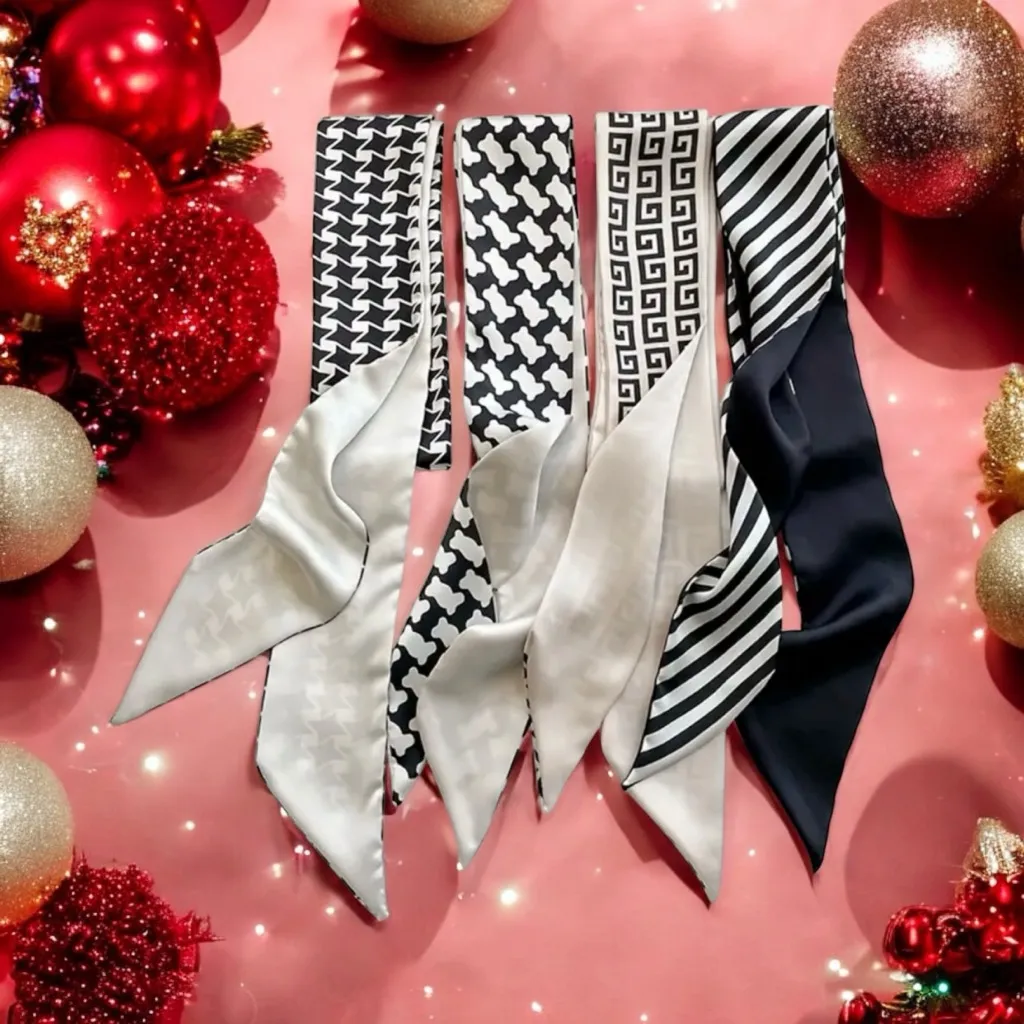 Exquisite‎ Satin Silky Chic Style Black White Selection Twillys - Image 3