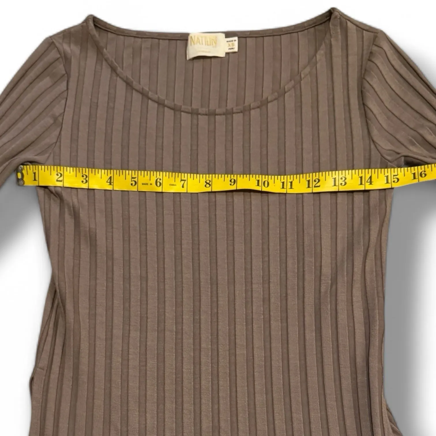 Nation‎ LTD Revolve  Akiko High Split Slit Tunic Brown Rib Fall 90s Retro XS - Image 4