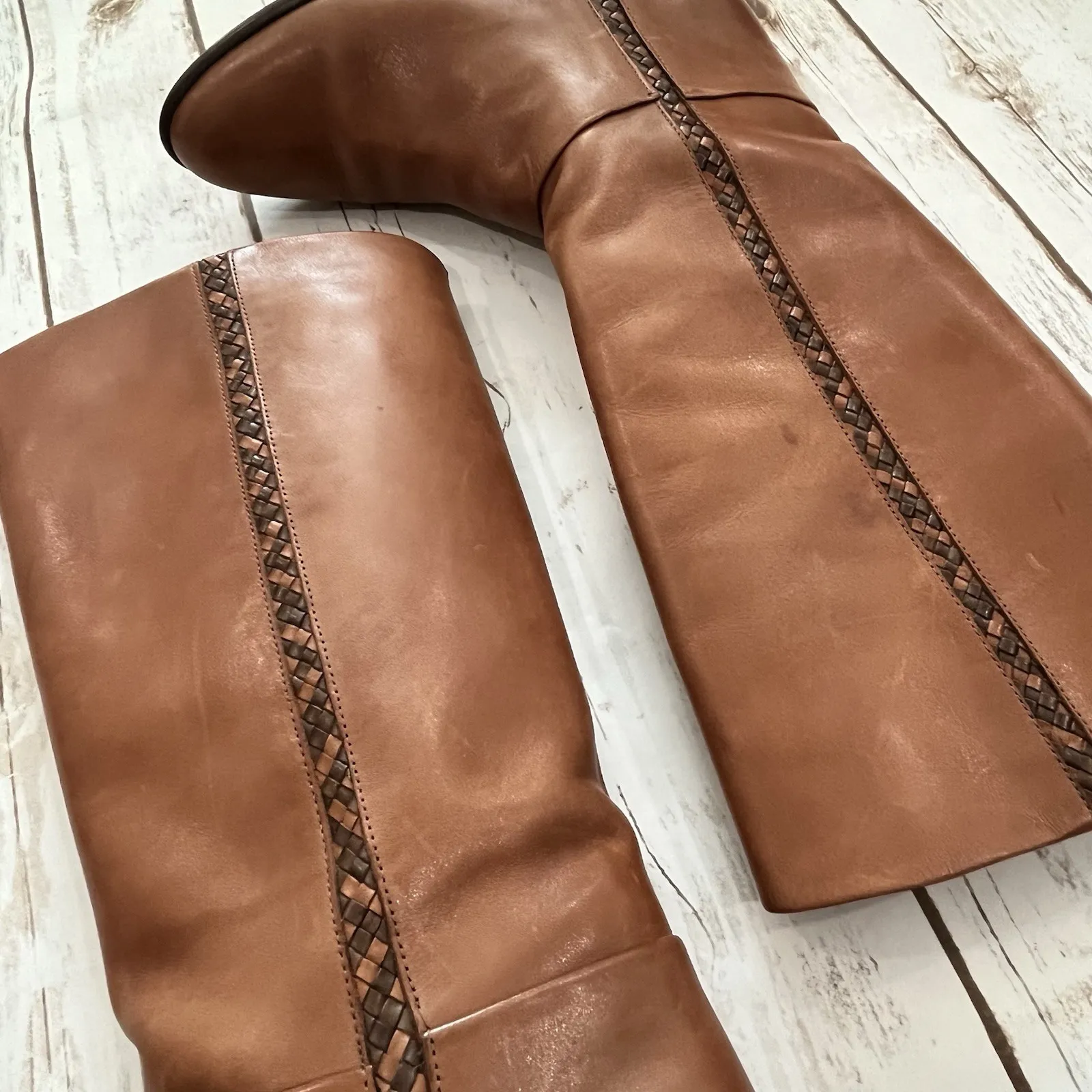 Vtg Leather Cottagecore Boots Women US 6 M EU 36 G H Bass Granny Boho Festival Brown - Image 2