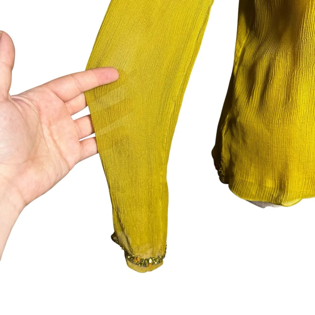 Hale Bob Silk Embellished Beaded Blouse Cami Tank Set M | Y2K Bohemian Luxe - Image 9