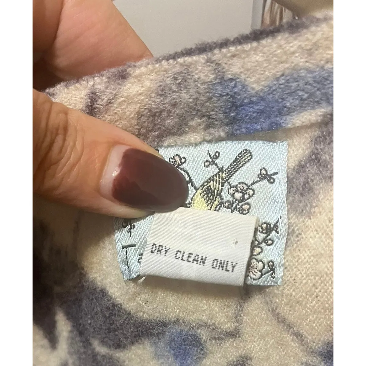 Anthropologie ‘Bud, Blossom and Blue Cardigan’ by Tabitha 100% Wool Women's sz M Size M - Image 8