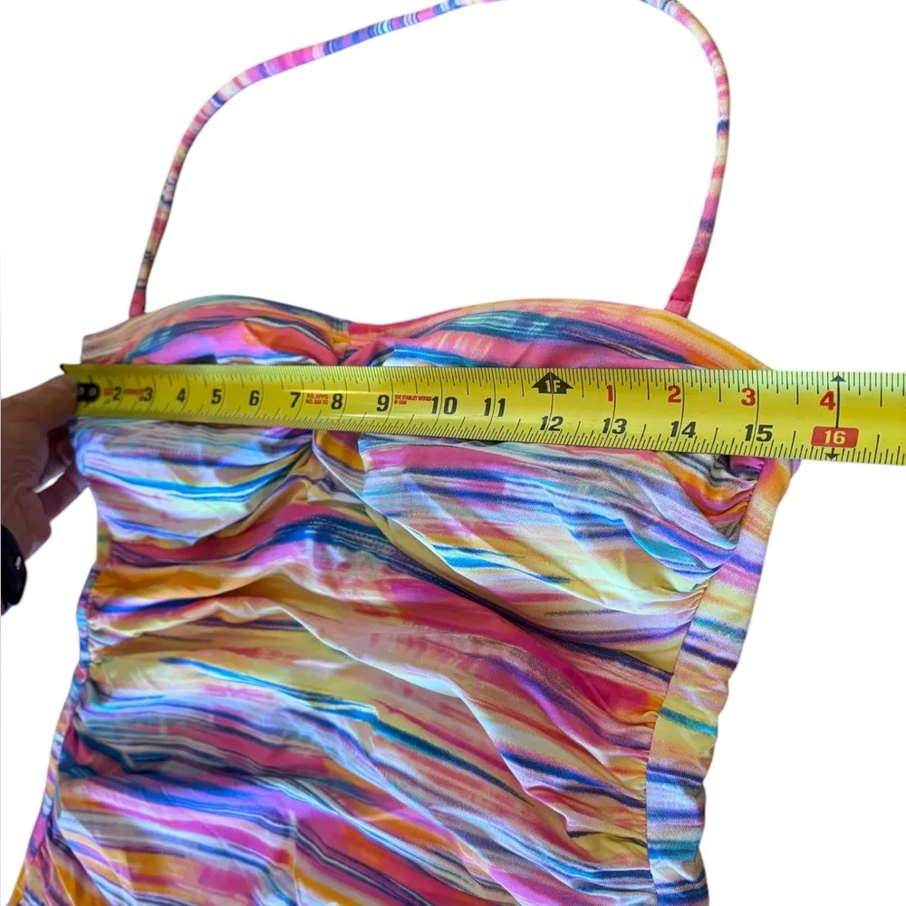 LAUREN Ralph Lauren Summer Tie Dye Twist Swimsuit One Piece Convertible Size 12 - Image 11