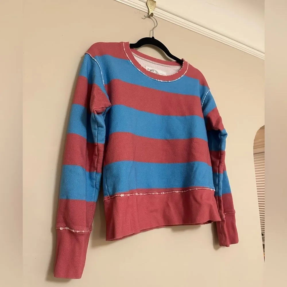 Frank & Eileen Tee Lab Bold Stripe Sweatshirt – Red & Blue, Women’s Small - Image 2