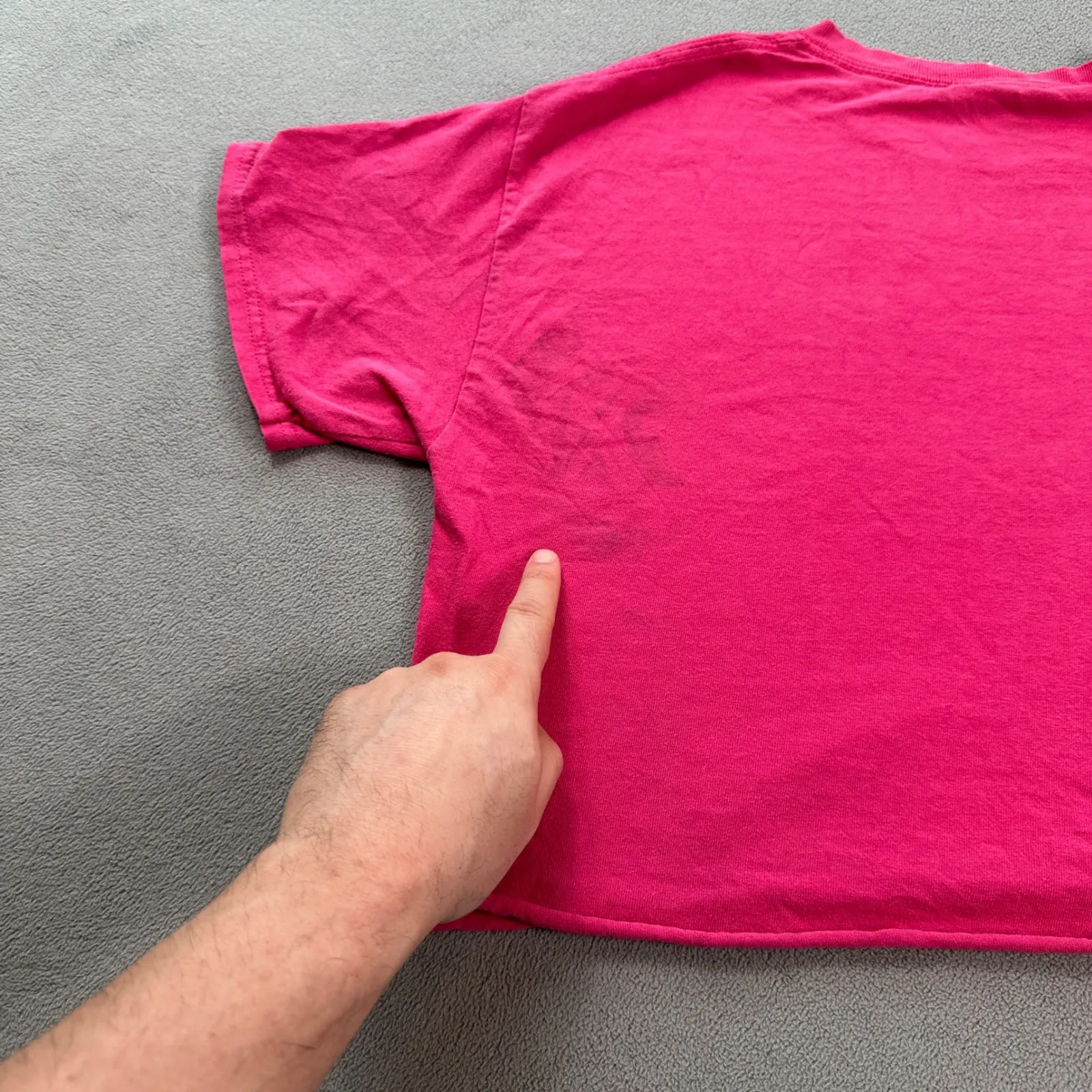 Believe Cropped T Shirt Women's Medium Gildan Hot Pink Graphic Short Sleeve Baby - Image 8