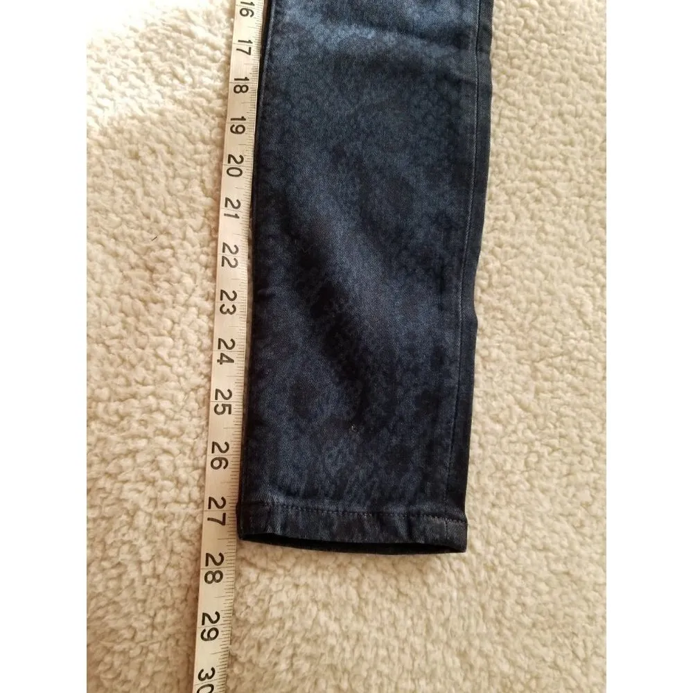 Joe's Jeans The Charlie High-Rise Skinny Ankle Black & Blue Snake Print Sz 25 - Image 13