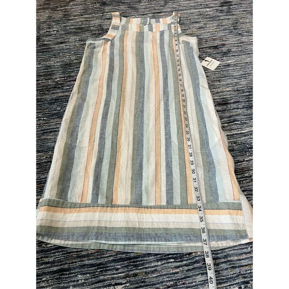 For Cynthia NWT Women’s Striped Linen Blend Sleeveless Shift Dress size S - Image 6