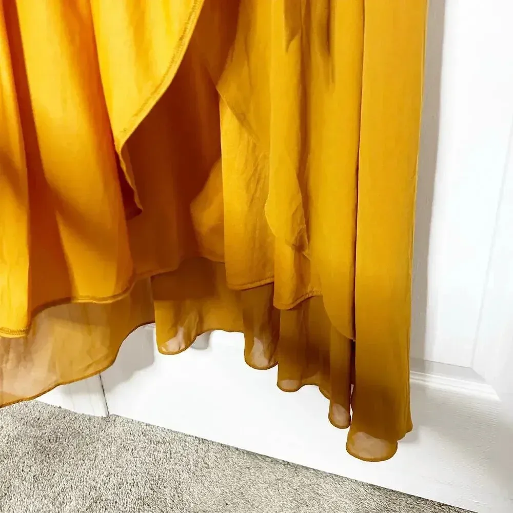 BALTIC BORN 3XL XXXL Katya Amber‎ Brown Maxi Dress Ruffle Flutter Sleeve - Image 5