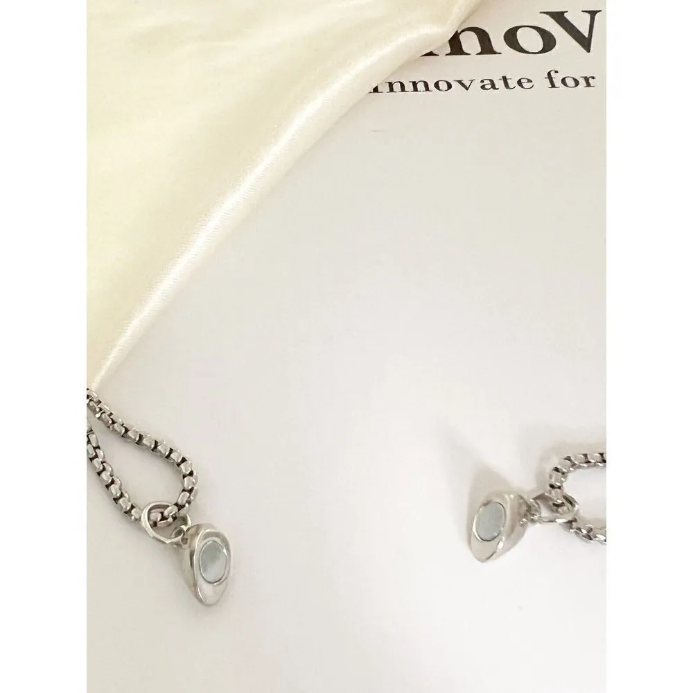 Silver Plated Heart couple necklace 2pcs Magnetic Stainless Steel unisex jewelry - Image 6