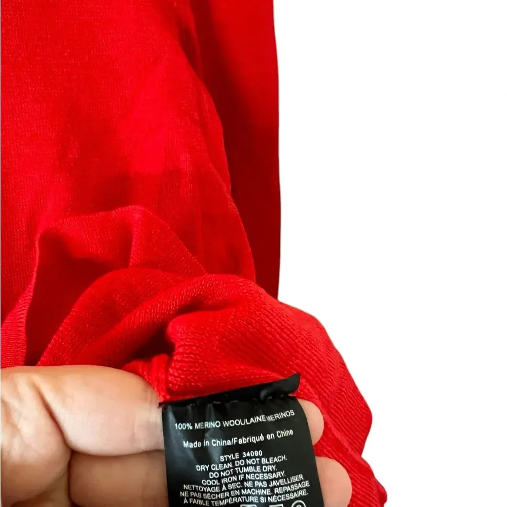 Tory Burch Kimberly Red Merino Wool Bell Sleeve Blouse - Image 7