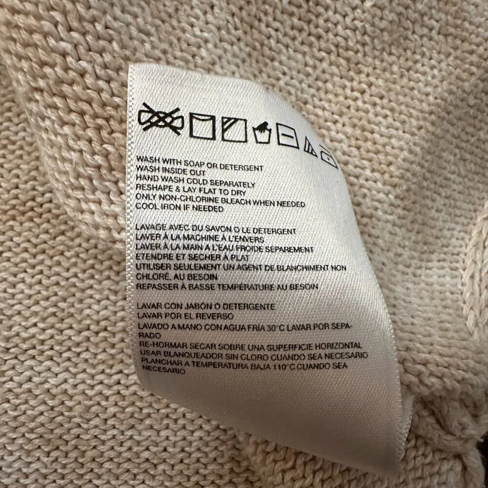 Roxy tan pullover knit hoodie size L - Image 8