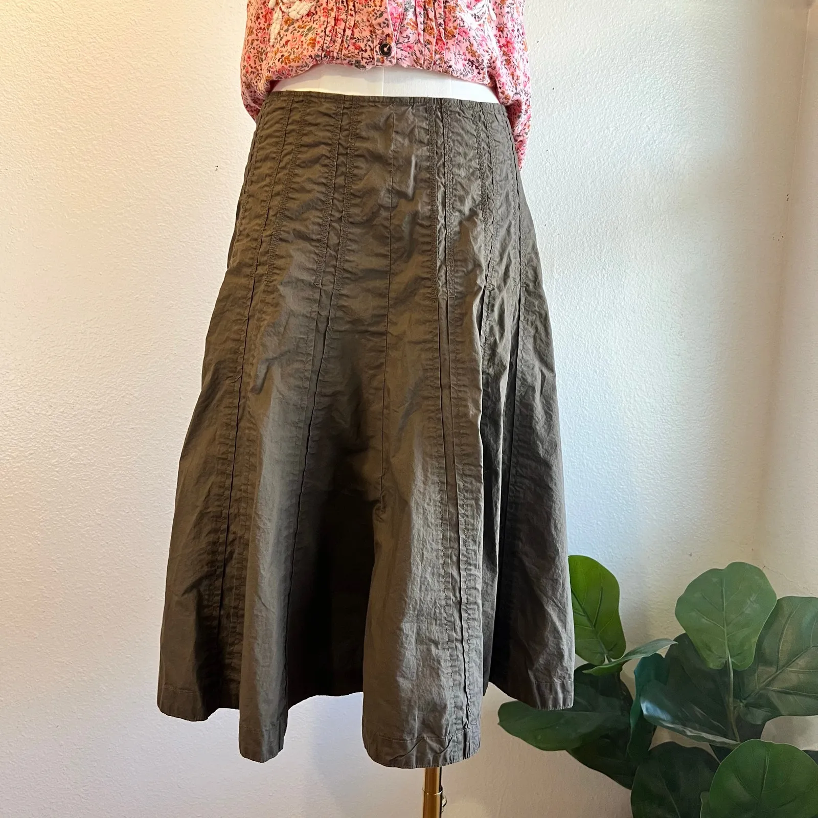 CAbi Y2K  Brown 100% Cotton Stitched Low Rise Utility Skirt Size 2 / Small - Image 8