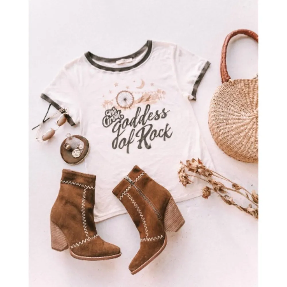 💕SPELL & THE GYPSY💕 Goddess of Rock Organic Tee Brown Size XS - Image 7