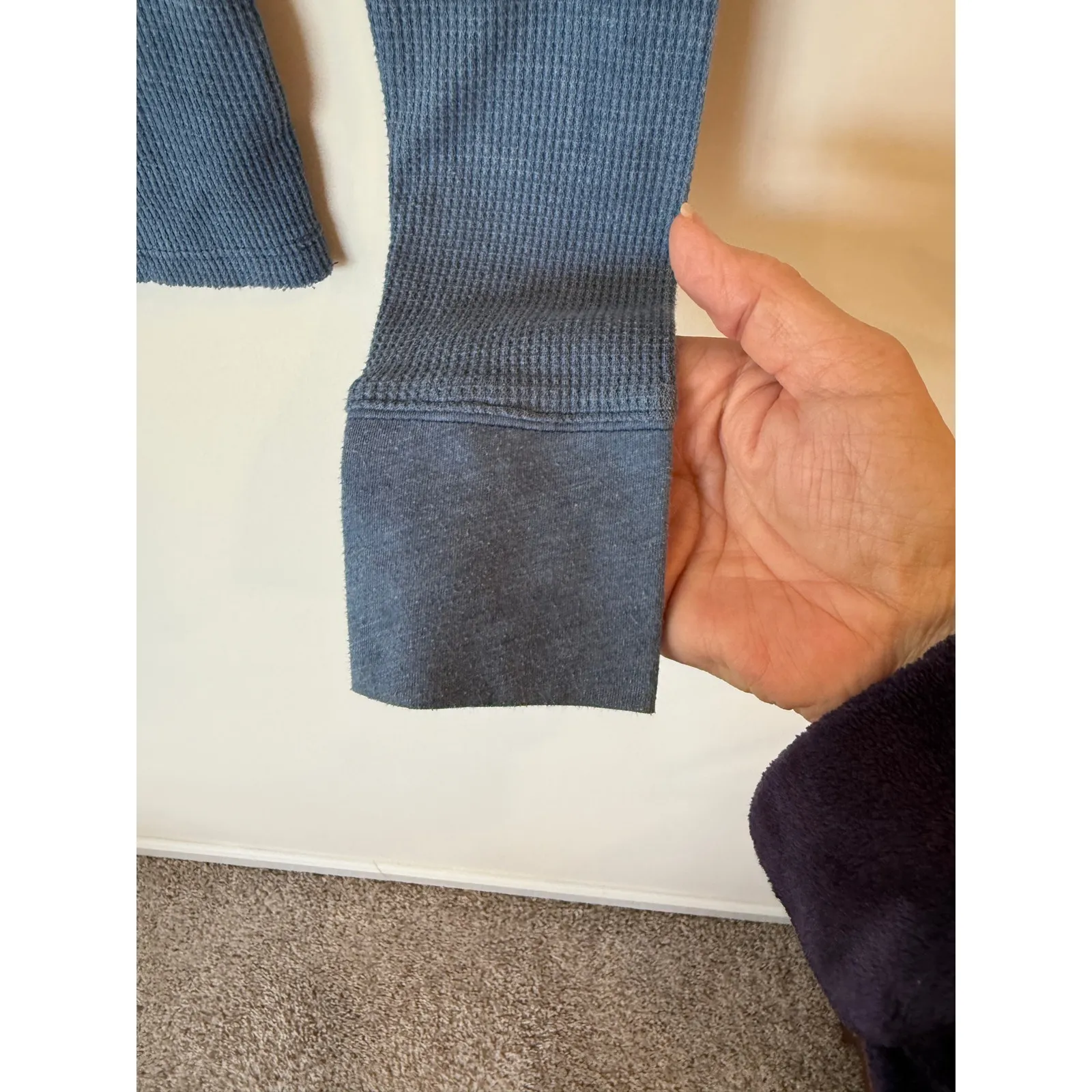 Free People Ocean Dip Tie Dye Thermal Long Sleeve Top Blue Women's Size Small - Image 5