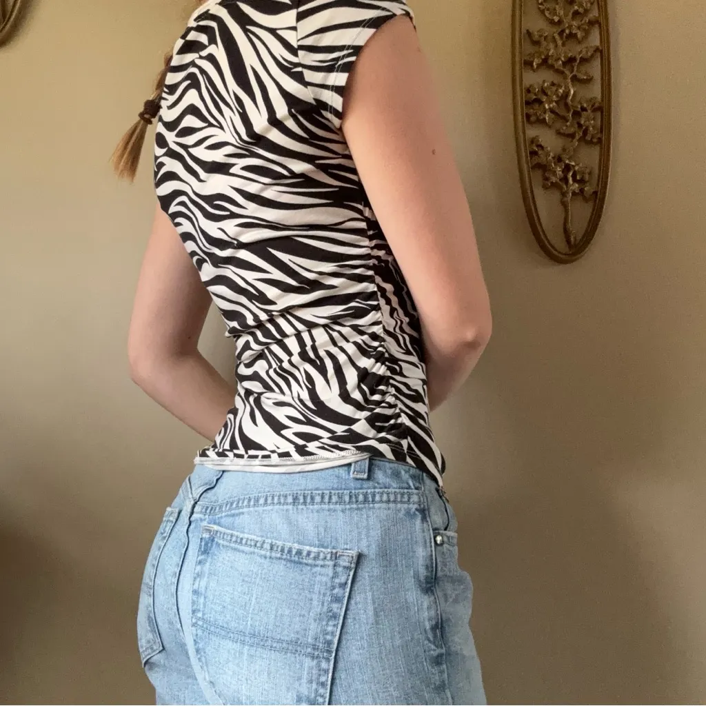 White House Black Market Zebra Print Top - Image 8