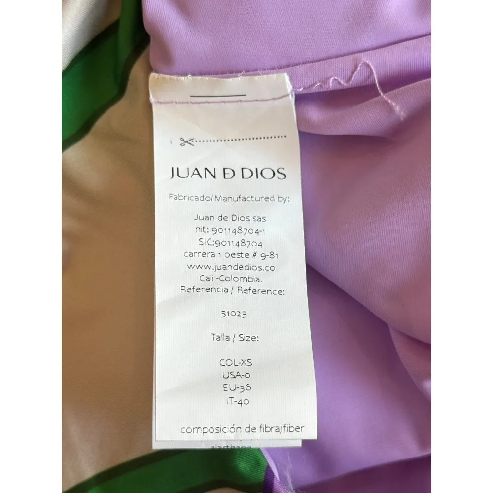 Juan De Dios Malaga One Piece Swimsuit Violet Flowers Womens Size 0 XS Purple - Image 7