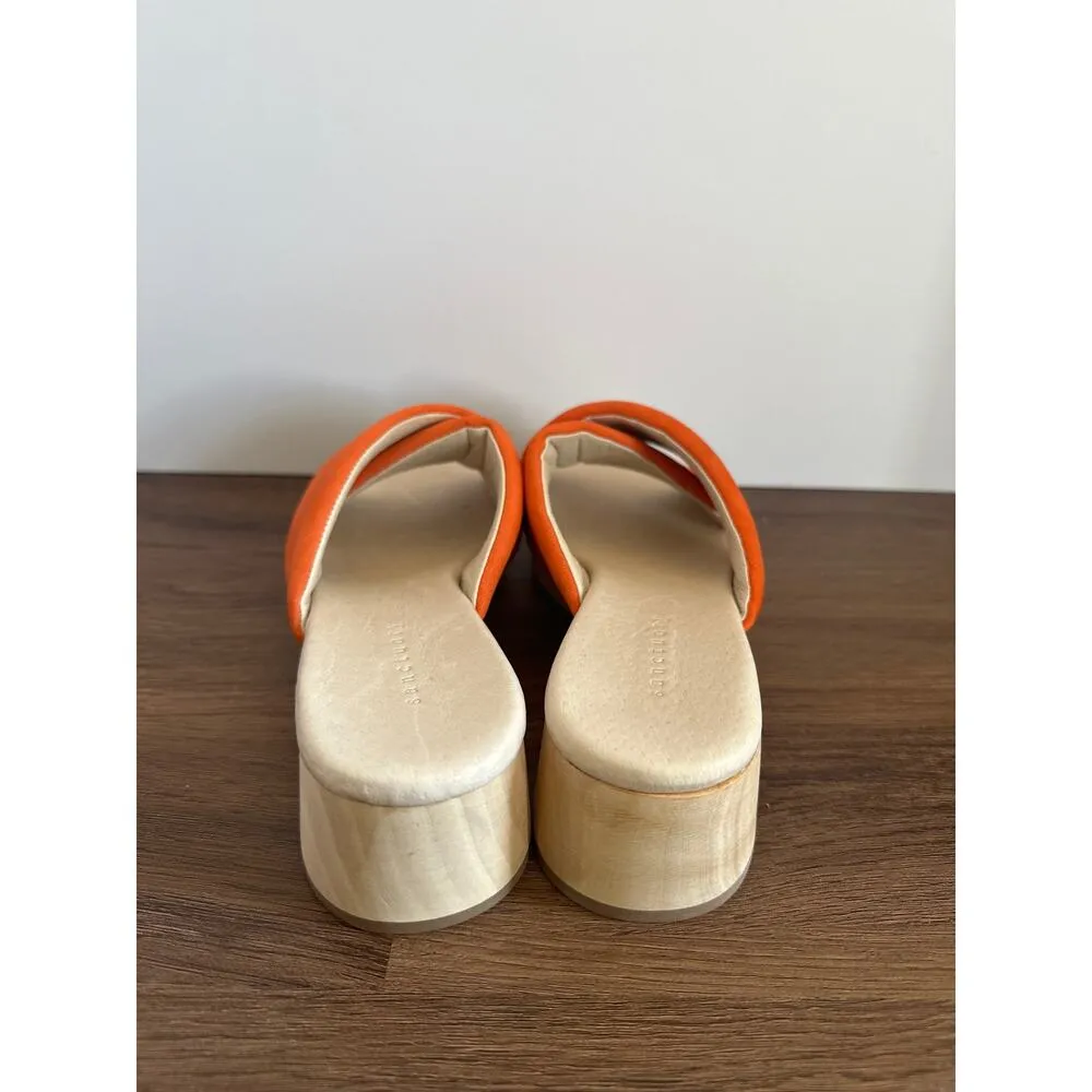 Sanctuary Lively Orange Leather Sandals Women’s size 7.5 bright Strappy, slip-on - Image 7