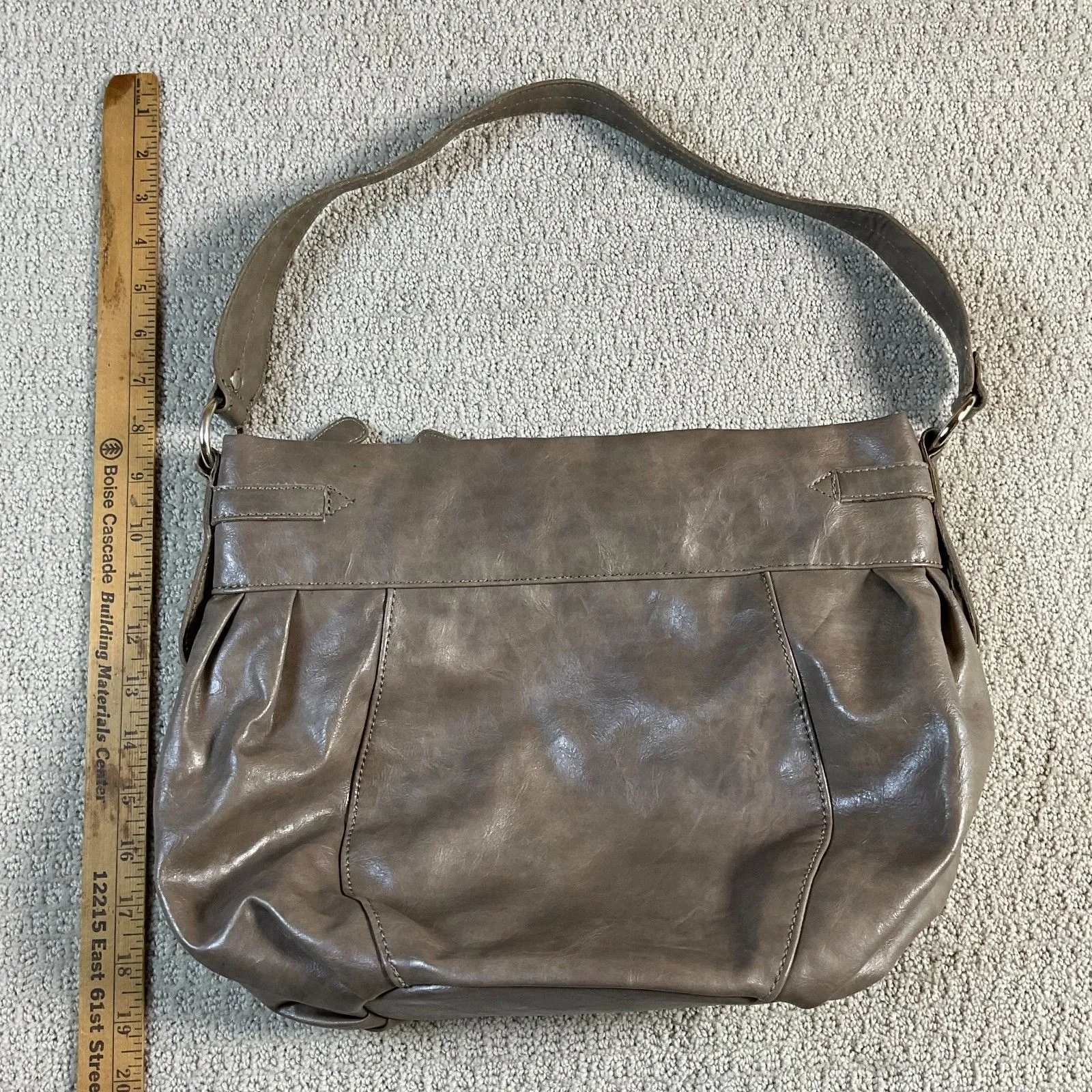 Nine West Taupe Hobo Bag Purse Top Handle‎ Shoulder Bag Everyday Designer - Image 2