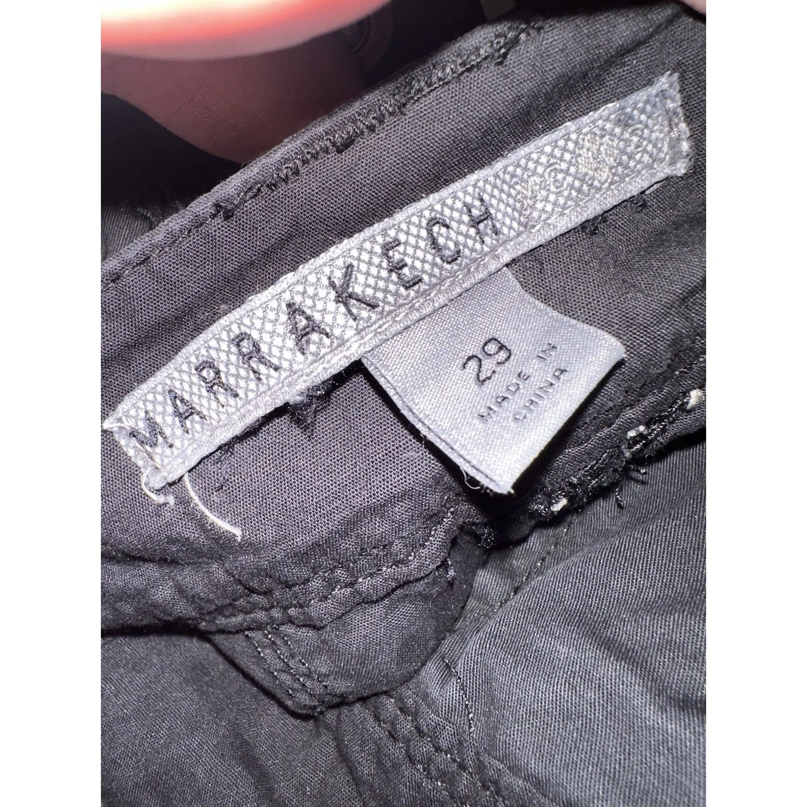 Marrakech Black Utility Cargo Capri Pants Gold Hardware Stretch GUC Size 29 - Image 5