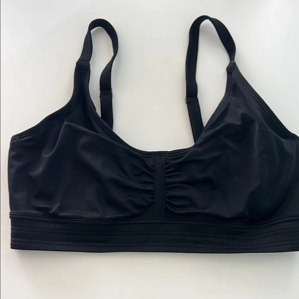 Athleta Black Swim Sports Bra with Wide Straps and Ruched Detail - Image 7