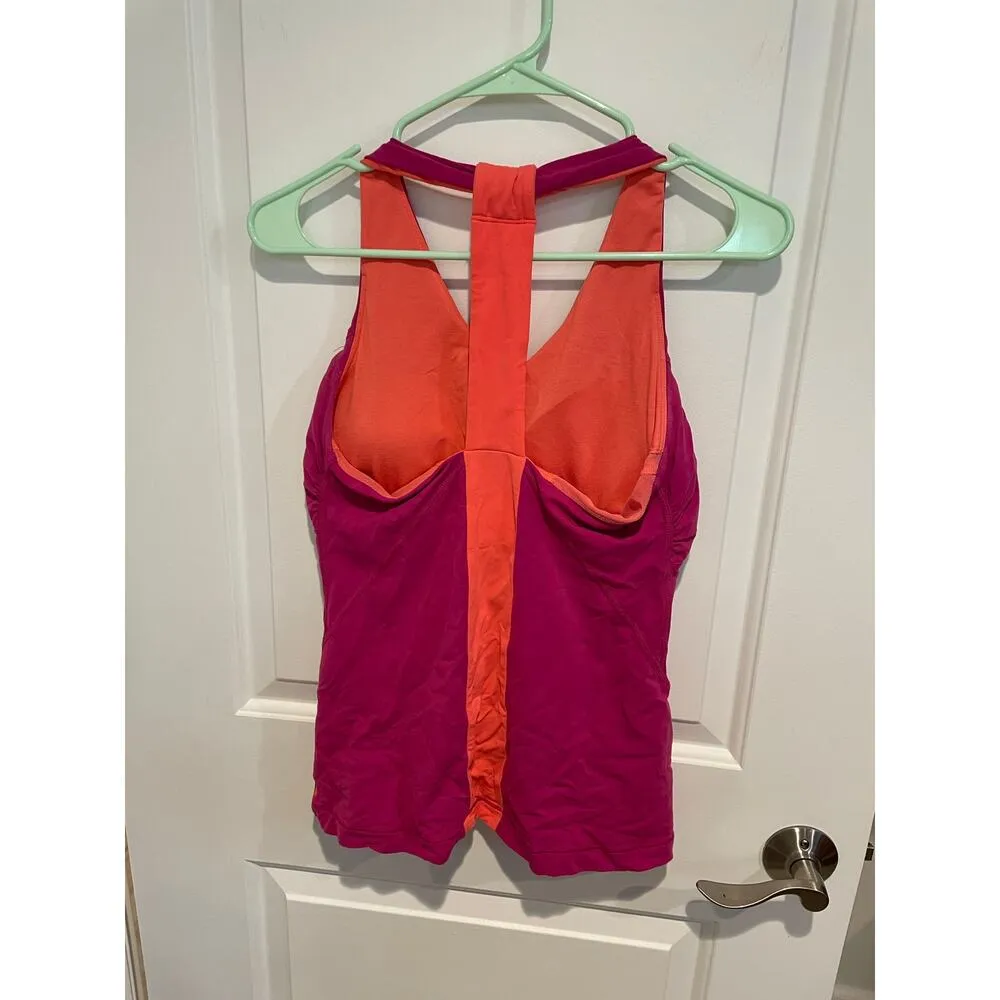 Lucy fuschia and orange workout top size medium Pink - Image 3