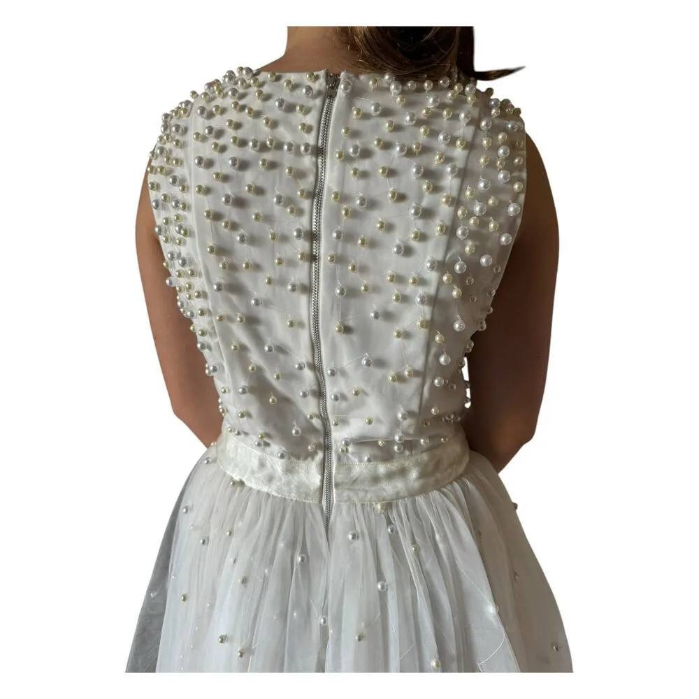 Venus Couture Pearl Embellished, big Tulle skirt Sleeveless gown Dress size 4 - Image 6