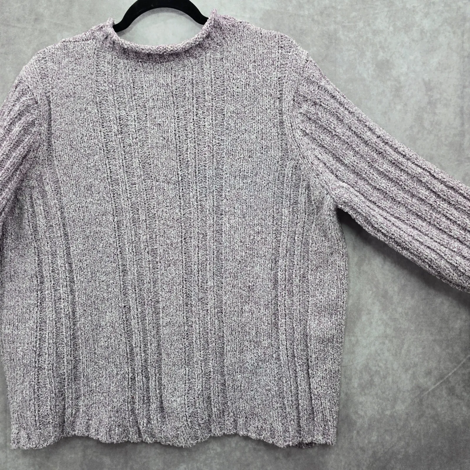 Erika Purple Chunky Oversized Ribbed Pullover Soft Y2K Chenille Sweater Plus 2X - Image 14