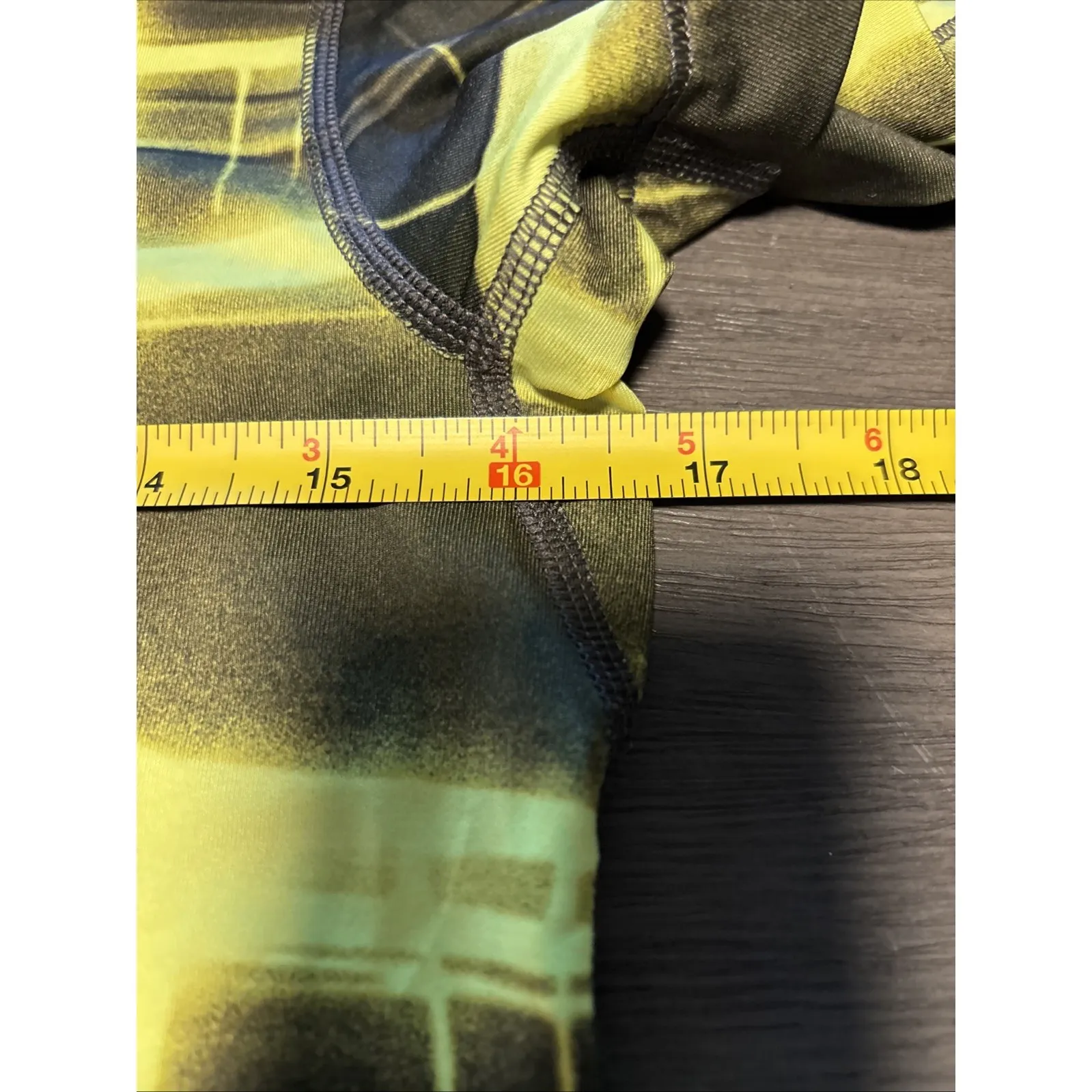 Nike Pro DriFit Neon Green Geometric Fitted Short‎ Sleeve Shirt Women's Large - Image 6